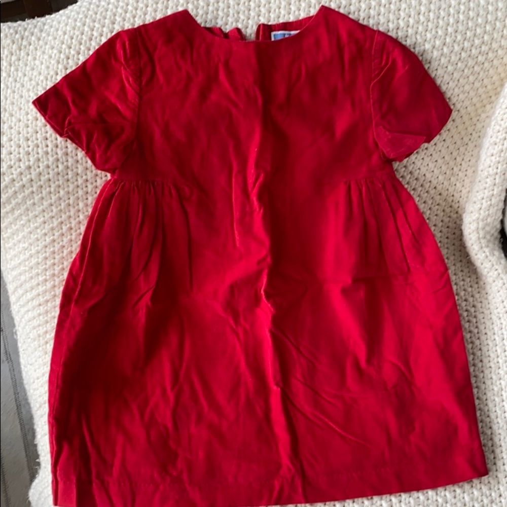 Jacadi Paris red velour dress